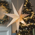 BRILAGI - Decoración navideña LED/2xAA estrella de 60 cm, blanco cálido