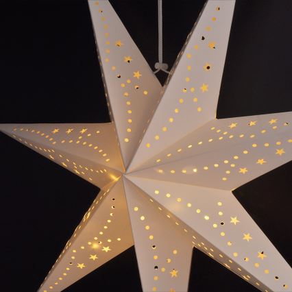 Brilagi - Decoración navideña LED/2xAA estrella de 60 cm, blanco cálido