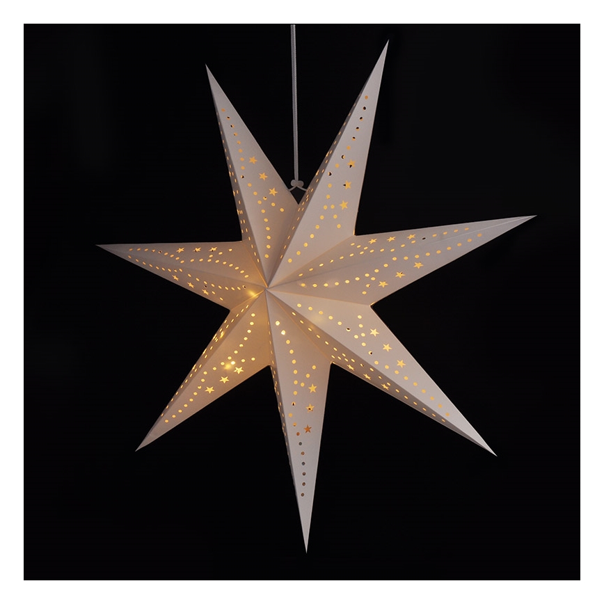 Brilagi - Decoración navideña LED/2xAA estrella de 60 cm, blanco cálido