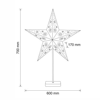 BRILAGI - Decoración navideña LED LED/3xAA 70x60 cm estrella