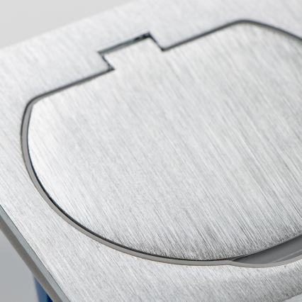 BRILAGI - Doble toma empotrada para cocina INBOX IP55, acabado plateado, rectangular