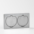BRILAGI - Enchufe doble de suelo empotrable de exterior IP55 rectangular plata