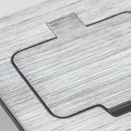 Brilagi - Enchufe doble de suelo empotrado para exterior IP55 rectangular cromo mate