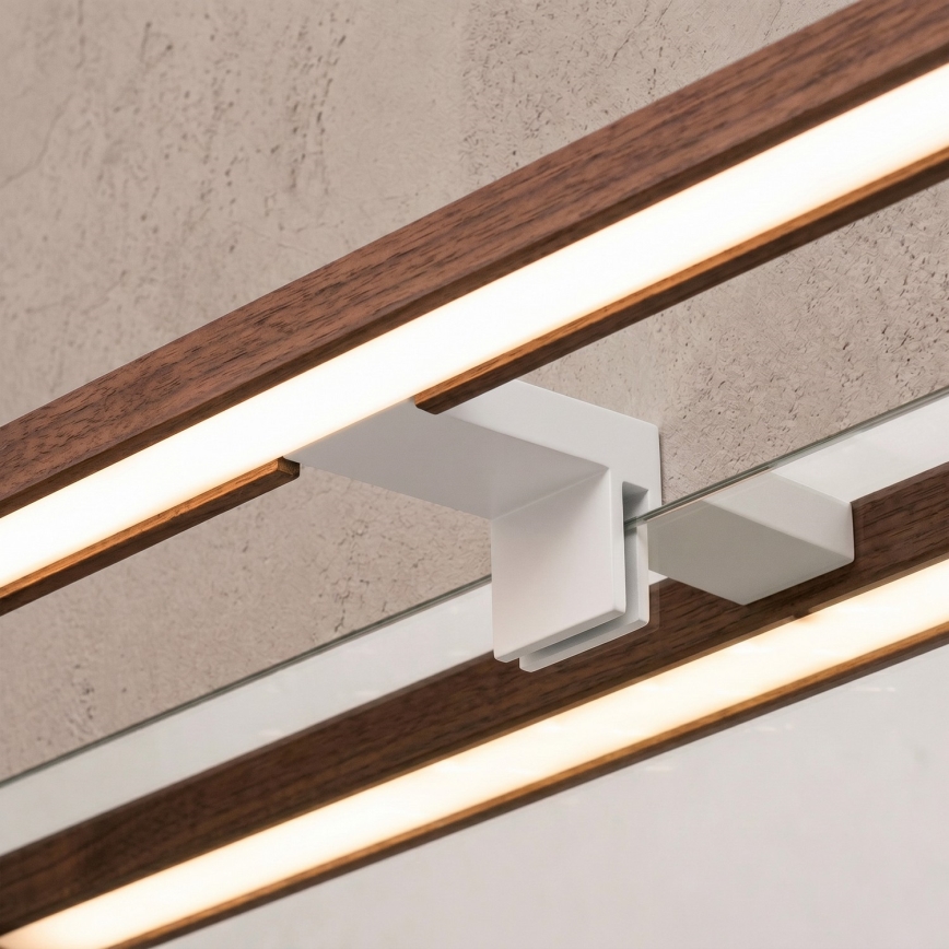 Brilagi - Iluminación LED para espejo de baño 3 en 1 WOODY MIRROR LED/12W/230V 60 cm IP44 blanco/roble cerezo