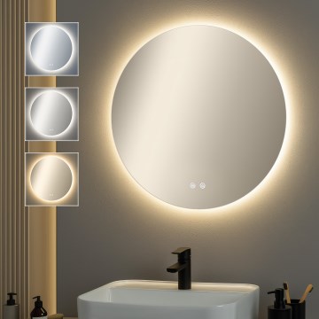 Brilagi - Espejo de baño calefactado DEMI ECO LED/12W/230V, diámetro 60 cm, IP44, CRI 90, regulable + CCT