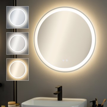 Brilagi - Espejo de baño con calefacción antivaho LED AVA ECO LED/11,5W/230V diámetro 60 cm IP44 CRI 90 regulable + CCT