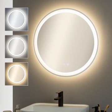 Brilagi - Espejo de baño con calefacción LED AVA PRO LED/18,5W/230V diámetro 60 cm IP44 IRC 90 regulable + CCT
