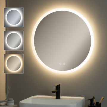 Brilagi - Espejo de baño con calefacción LED CLARA PRO LED/19W/230V Ø 60 cm IP44 CRI 90 regulable + CCT