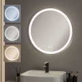 Brilagi - Espejo de baño con calefacción LED regulable y retroiluminación ALU PRO LED/18W/230V diámetro 60 cm 3000/4000/6500K IP44 negro CRI 90
