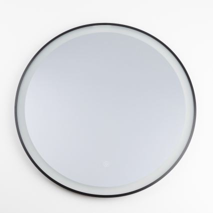 Brilagi - Espejo de baño LED ASTI LED/19W/230V diámetro 60 cm negro IP44 CRI 90 regulable + CCT