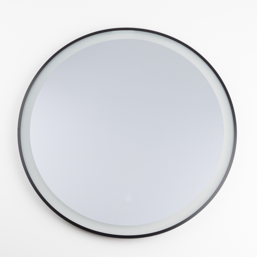 Brilagi - Espejo de baño LED ASTI LED/19W/230V diámetro 60 cm negro IP44 CRI 90 regulable + CCT