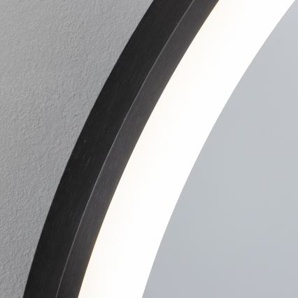 Brilagi - Espejo de baño LED ASTI LED/19W/230V diámetro 60 cm negro IP44 CRI 90 regulable + CCT