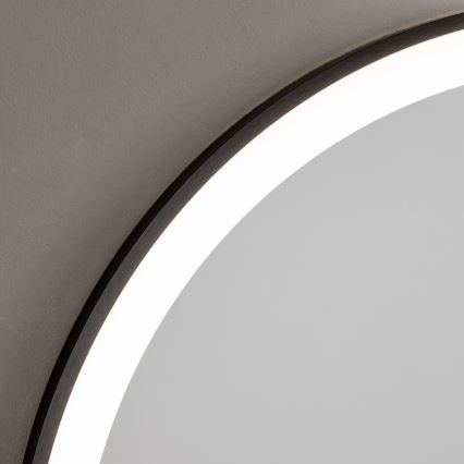 Brilagi - Espejo de baño LED ASTI LED/19W/230V diámetro 60 cm negro IP44 CRI 90 regulable + CCT