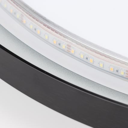 Brilagi - Espejo de baño LED ASTI LED/19W/230V diámetro 60 cm negro IP44 CRI 90 regulable + CCT