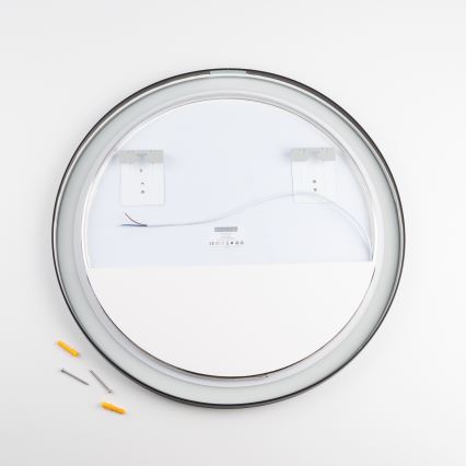 Brilagi - Espejo de baño LED ASTI LED/19W/230V diámetro 60 cm negro IP44 CRI 90 regulable + CCT