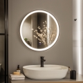 Brilagi - Espejo de baño LED ASTI LED/19W/230V diámetro 60 cm negro IP44 CRI 90 regulable + CCT