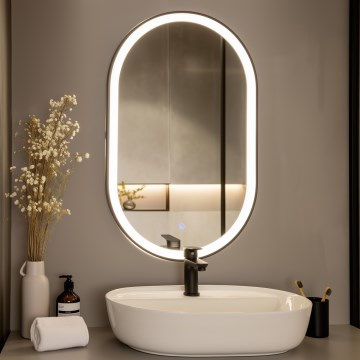 Brilagi - Espejo de baño LED CANZO LED/25W/230V 50x80 cm negro IP44 CRI 90 regulable + CCT