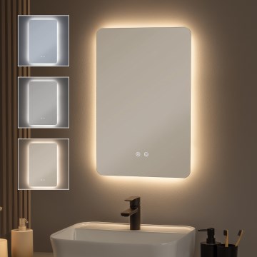 Brilagi - Espejo de baño LED con calefacción antivaho DIANA LED/13W/230V 60x40 cm IP44 CRI 90 regulable + CCT