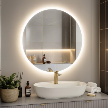 Brilagi - Espejo de baño LED CUNEO LED/25W/230V Ø 80 cm IP44 CRI 90 regulable + CCT