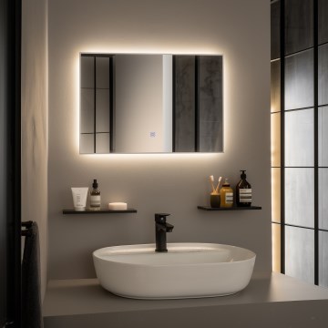 Brilagi - Espejo de baño LED DESIO LED/20W/230V 40x60 cm plateado IP44 CRI 90 regulable + CCT