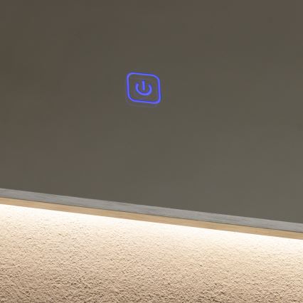 Brilagi - Espejo de baño LED DESIO LED/28W/230V 60x80 cm plateado IP44 CRI 90 regulable + CCT