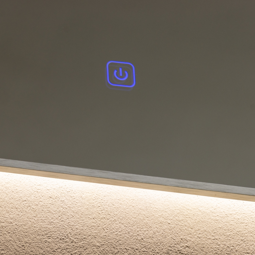 Brilagi - Espejo de baño LED DESIO LED/28W/230V 60x80 cm plateado IP44 CRI 90 regulable + CCT