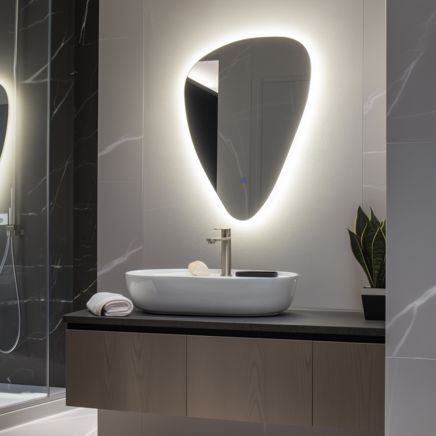 Brilagi - Espejo de baño LED GOCCIA LED/19W/230V 67x50 cm IP44 IRC 90 regulable + CCT