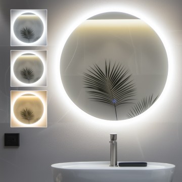 Brilagi - Espejo de baño LED LUNA LED/19W/230V Ø 60 cm IP44 CRI 90 regulable + CCT