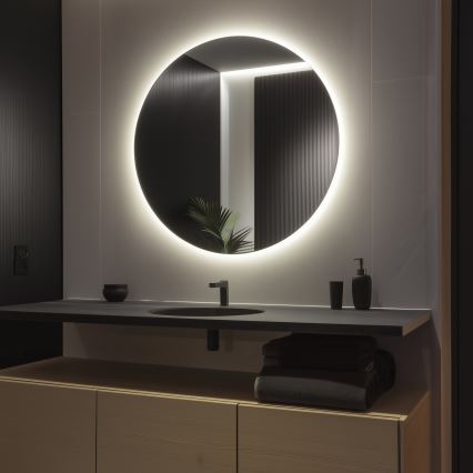 Brilagi - Espejo de baño LED LUNA LED/32W/230V Ø 100 cm IP44 CRI 90 regulable +CCT
