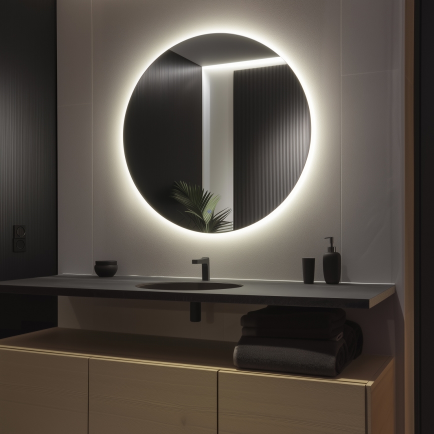 Brilagi - Espejo de baño LED LUNA LED/32W/230V Ø 100 cm IP44 CRI 90 regulable +CCT