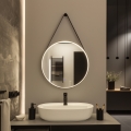 Brilagi - Espejo de baño LED PALANZO LED/19W/230V Ø 60 cm negro IP44 CRI 90 regulable + CCT