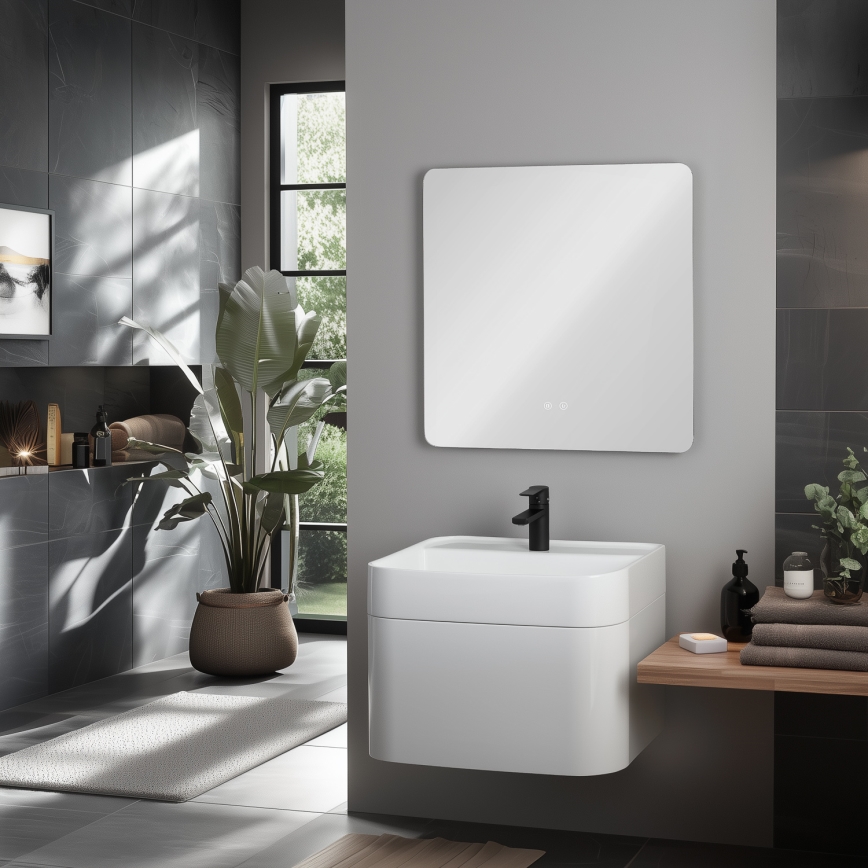 Brilagi - Espejo de baño con calefacción LED DIANA LED/17W/230V 60x60 cm IP44 CRI 90 regulable + CCT
