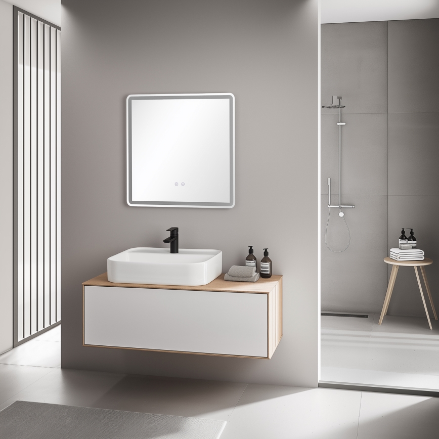 Brilagi - Espejo de baño LED con calefacción BELLA LED/16W/230V 60x60 cm IP44 CRI 90 regulable + CCT