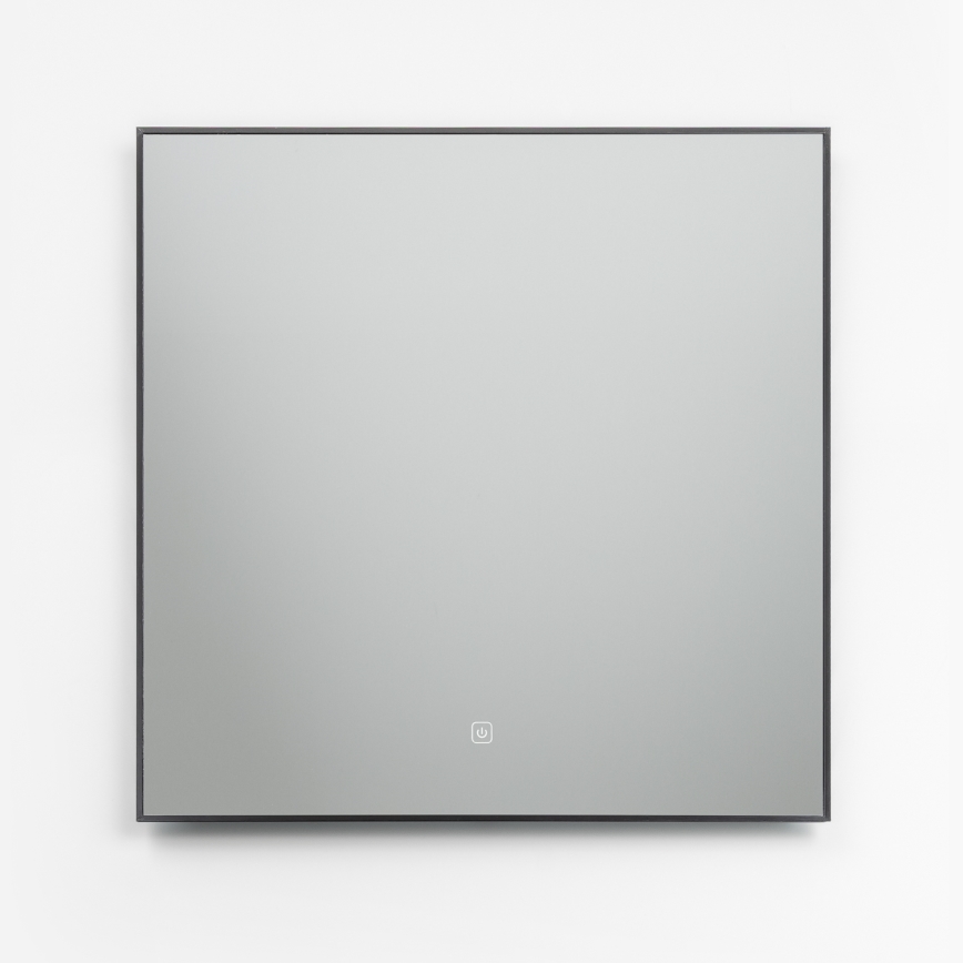 Brilagi - Espejo de baño LED SUELLO LED/24W/230V 60x60 cm negro IP44 CRI 90 regulable + CCT