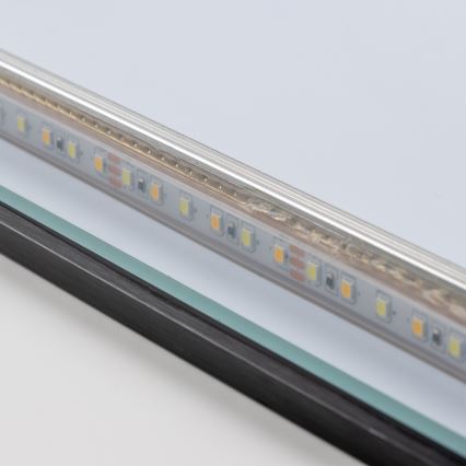 Brilagi - Espejo de baño LED SUELLO LED/24W/230V 60x60 cm negro IP44 CRI 90 regulable + CCT