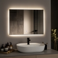 Brilagi - Espejo de baño LED SUELLO LED/28W/230V 60x80 cm negro IP44 CRI 90 regulable + CCT