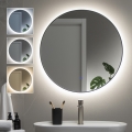 Brilagi - Espejo de baño LED VENA BLACK LED/19W/230V Ø 60 cm IP44 CRI 90 regulable + CCT (temperatura de color ajustable)