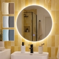 BRILAGI - Espejo de baño LED VENA SILVER LED/19W/230V Ø 60 cm IP44 CRI 90 regulable + CCT