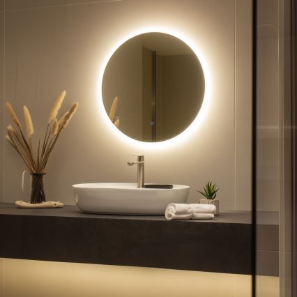 Brilagi - Espejo de baño LED LUNA LED/19W/230V Ø 60 cm IP44 CRI 90 regulable + CCT