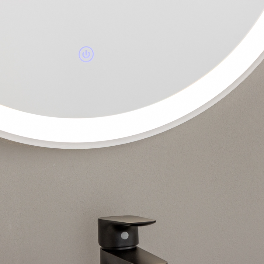 Brilagi - Espejo de baño LED TORINO LED/19W/230V Ø 60 cm, plateado, IP44, CRI 90, regulable + CCT