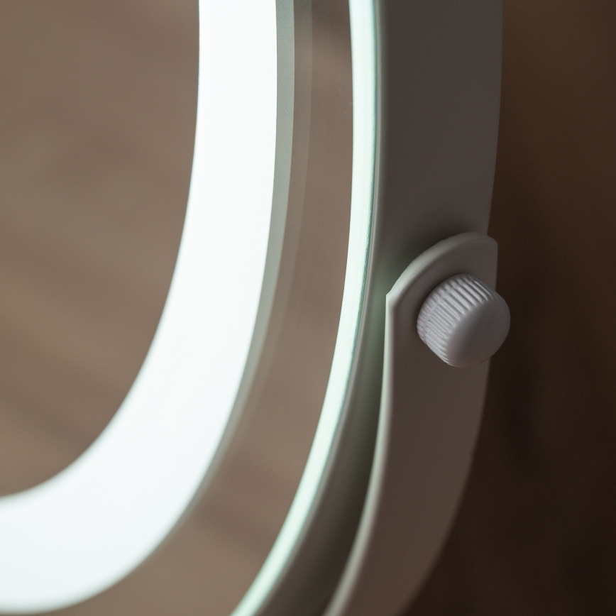 BRILAGI - Espejo de maquillaje LED regulable CALIFORNIA LED/17W/230V 3000/4000/6500K, diámetro 42 cm, blanco