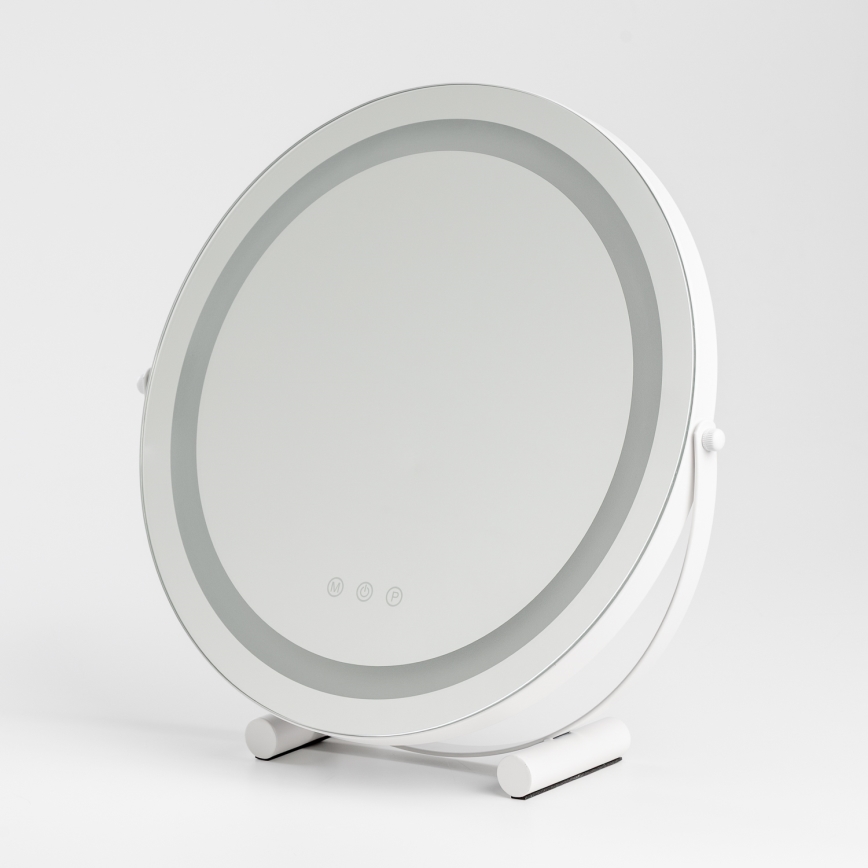 BRILAGI - Espejo de maquillaje LED regulable CALIFORNIA LED/17W/230V 3000/4000/6500K, diámetro 42 cm, blanco