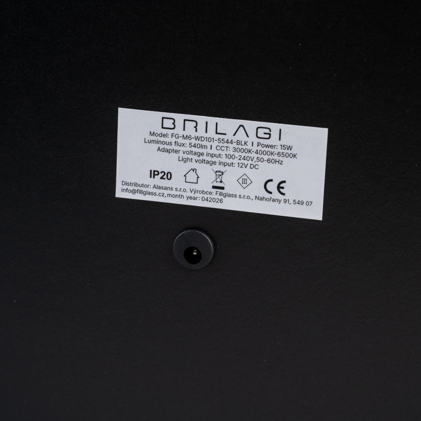 BRILAGI - Espejo de maquillaje LED regulable CALIFORNIA LED/25W/230V 3000/4000/6500K 55x44 cm negro