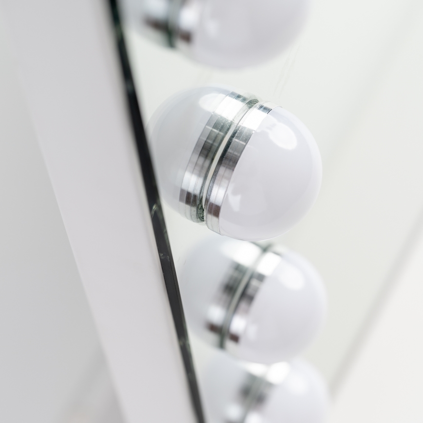BRILAGI - LED Espejo de maquillaje regulable HOLLYWOOD LED/15W/230V CCT + 2x USB 55x77 cm blanco