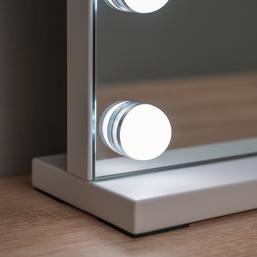 BRILAGI - LED Espejo de maquillaje regulable HOLLYWOOD LED/15W/230V CCT + 2x USB 55x77 cm blanco