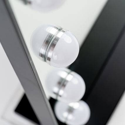BRILAGI - Espejo de maquillaje LED regulable HOLLYWOOD LED/15W/230V CCT + 2x USB 55x77 cm negro