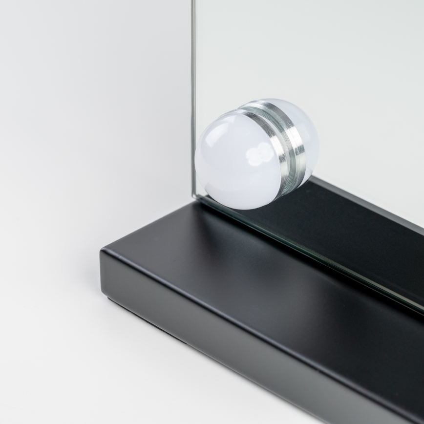 BRILAGI - Espejo de maquillaje LED regulable HOLLYWOOD LED/15W/230V CCT + 2x USB 55x77 cm negro