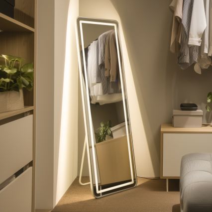 Brilagi - Espejo de pie BELLEZA LED/42W/230V 160x50 cm IP44 CRI 90 regulable + CCT