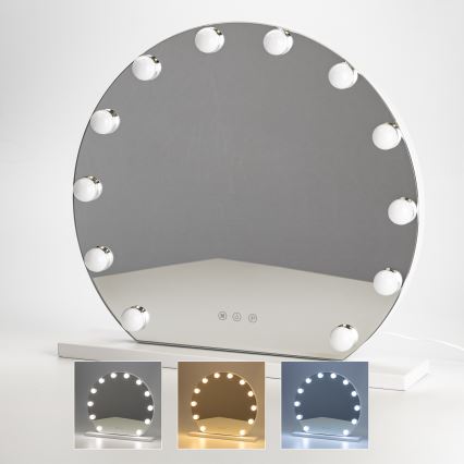 Brilagi - Espejo de maquillaje LED regulable HOLLYWOOD LED/12W/230V 3000/4000/6500K