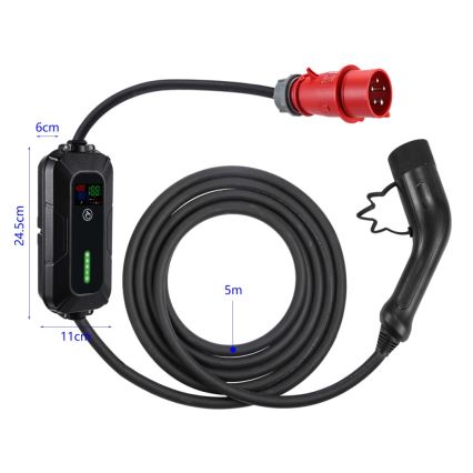 Brilagi - Estación de carga para coches eléctricos FAST AC Tipo 2 16A/380V 11kW + enchufe 230V, 3,7kW 5m + estuche